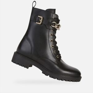 NEW Geox Hoara Black COMBAT BOOTS